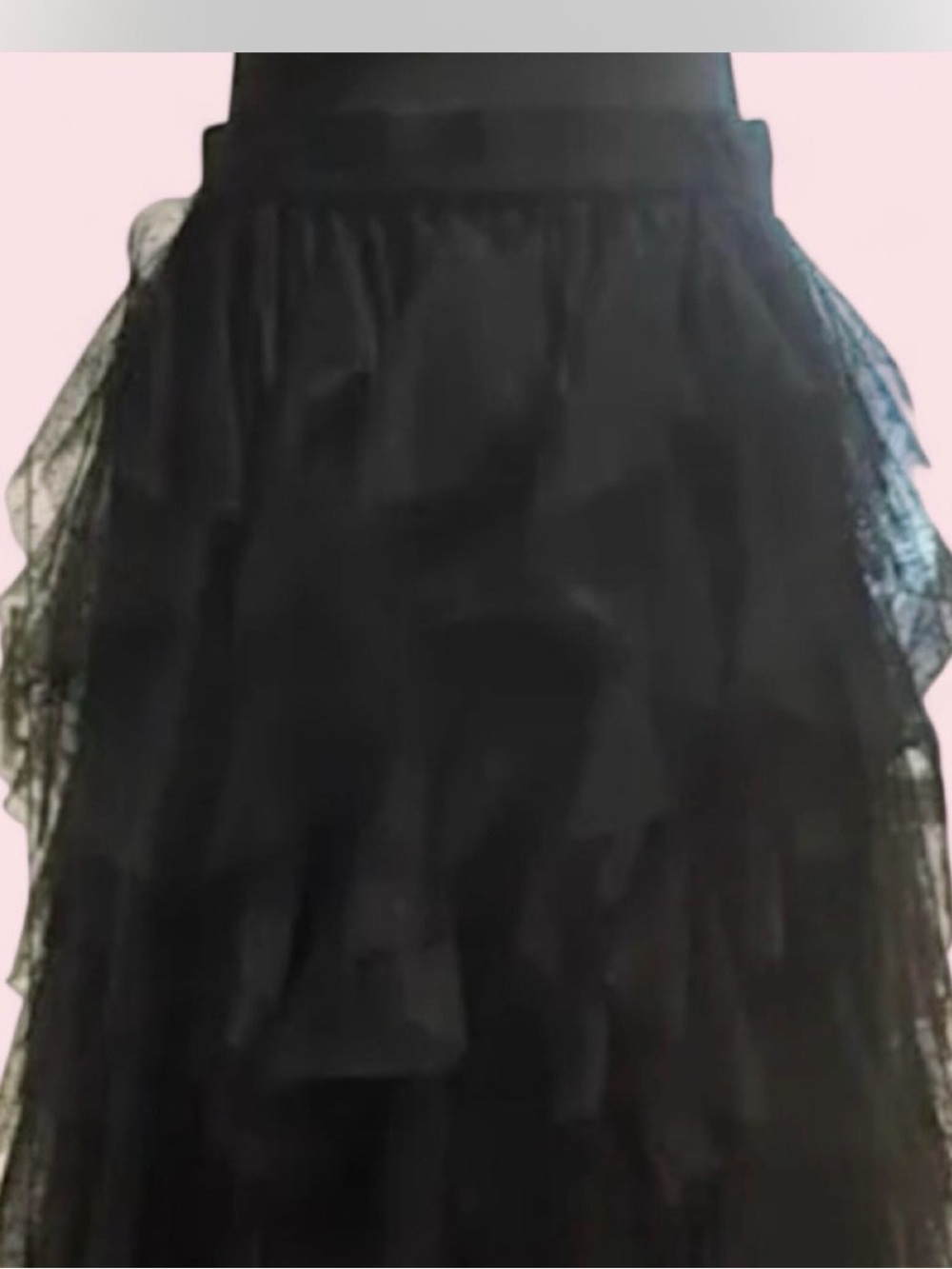 Anthropologie Romantic Black Layered Tulle Maxi Skirt Size XS
